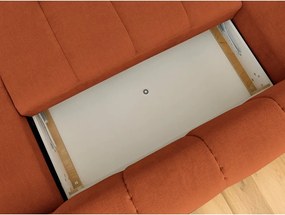 Divano angolare color mattone allungabile e con contenitore (penisola a sinistra/a U) Fuji – Bobochic Paris