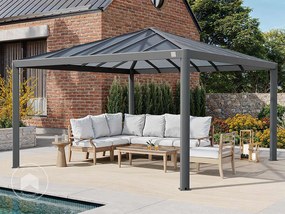 PRIMEYARD Gazebo da giardino 4x4m, Hardtop, senza teli laterali - (300661)
