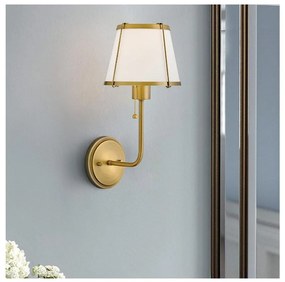 Hinkley HK-CLARKE1-DBR-OW - Applique CLARKE 1xE27/40W/230V ottone/bianco