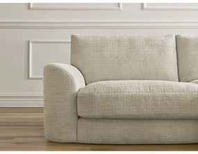 Divano angolare beige (con penisola a destra/con chaise lounge) con rivestimento in ciniglia Leonore – Bobochic Paris