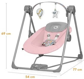 Lionelo - Dondolo per bambini OTTO 4xLR14 Rosa baby