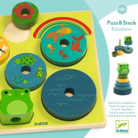 Puzzle & piramide impilabile - Rana ed arcobaleno