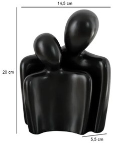 Elegante decorazione da tavolo nera, 20 x 5,5 x 14,5 cm