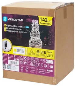 Aigostar-LED Decorazione natalizia da esterno LED/3,6W/31/230V 2700K 60cm IP44 pupazzo di neve