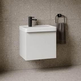Mobile da bagno sospeso sotto lavabo Pixel plain 1 cassetto L 60 x H 40 x P 45.5 cm grigio pastello laccato opaco, con maniglia alluminio brillante