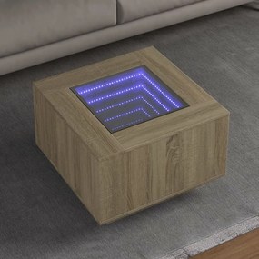 Tavolino Salotto Con Led Rovere Sonoma 60x60x40 Cm Multistrato /