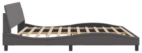 Giroletto con testiera grigio 200x200 cm in similpelle
