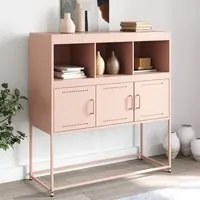 Credenza Rosa 100,5x39x107 cm in Acciaio Laminato a Freddo 846591