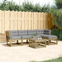 Set Divani da Giardino 5pz con Cuscini Legno Impregnato di Pinocod mxl 112286