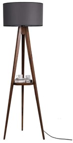 Lampada da terra nera/marrone con paralume in tessuto (altezza totale 176 cm) Sehbalı Tripod – Opviq lights