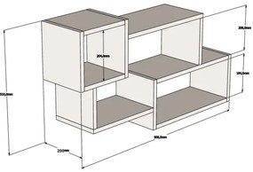 Mensola da parete AFRO 51x90,6 cm bianco/marrone
