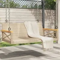 Panchina a Dondolo Beige 109x62x40 cm in Polyrattan 368154