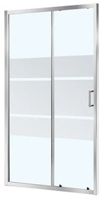 Porta doccia scorrevole Zesk, L 98-102 cm x H 190 cm x SP 6 mm, profilo cromo, vetro serigrafato