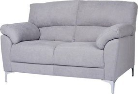 Divano in tessuto a 2 posti 146 cm braccioli imbottito GIADA Grigio Chiaro