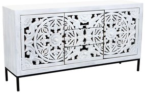 OHM - madia con decoro 2 ante 3 cassetti legno e ferro
