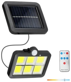 Faretto solare LED 1,5W 6000K IP44 con sensore e batteria 1200 mAh