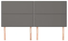 Testiere 4 pz grigie 100x5x78/88 cm in similpelle