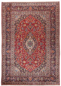 Kashan Tappeto 350x240 Rosso (Iran) Annodato A Mano