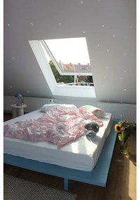 Letto matrimoniale azzurro in legno di pino con griglia 140x200 cm Japan - Karup Design