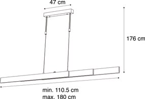 Lampada a sospensione regolabile bronzo scuro con LED dimmerabile - Lamba