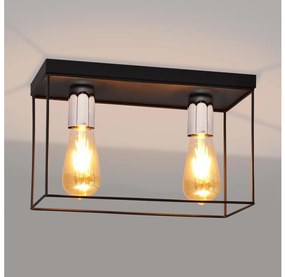 Plafoniera FINN 2xE27/15W/230V nero/cromo