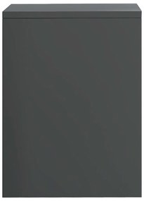 Comodino lucido grigio 40x30x40 cm in truciolato