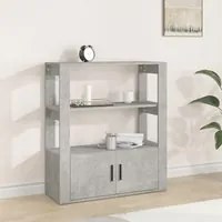 Credenza Grigio Cemento 80x30x90 cm in Legno Multistrato 819464