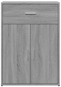 Credenze 2 pz grigio sonoma 60x30x84 cm in legno multistrato