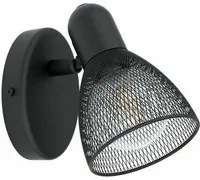 Faretto 1 Luce Spot E14 Nero Metallo Illuminazione Interno 28W Carovigno EGLO