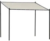 Pergola da Giardino 3x2,85m in Metallo e Poliestere Beige