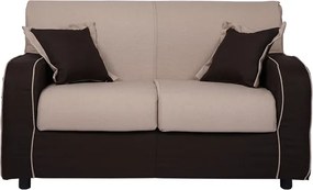 Divano sfoderabile 2 posti 146 cm PARIGI bicolore BEIGE e MARRONE