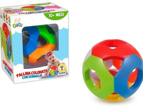 Trade Shop - Pallina Colorata Educativa Con Sonaglio Diam. 11 Cm Gioco Per Bambini Mesi 10+