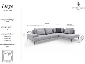 Divano letto angolare rosa, angolo destro Liege - Interieurs 86