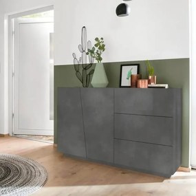 Credenza Moderna VEGA con 2 Ante Battenti e 3 Cassetti da 140 in Ardesia