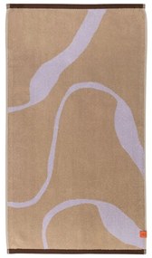 Asciugamano da bagno in cotone biologico color lavanda e marrone chiaro 70x133 cm Nova Arte - Mette Ditmer Denmark