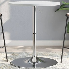Tavolo Bar Bianco 60x60x90 Cm Legno Multistrato Acciaio Cromato /