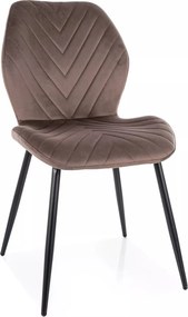 Sedia Mike Velvet in velluto cappuccino – 48x41x86 cm
