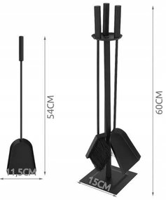 Utensili per caminetto in acciaio inox 4 pezzi
