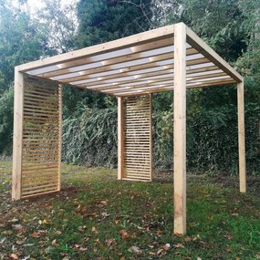 Pergola Cube in legno struttura naturale L 310 x P 310 x H 236 cm