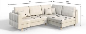 Divano angolare crema (angolo destro) Ariella - Ropez