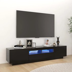 Mobile Porta TV con Luci LED Nero 180x35x40 cm