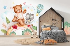 Adesivo murale per bambini luogo magico con animali 100 x 200 cm