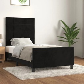 Giroletto Con Testiera Nero 90x190 Cm İn Velluto /