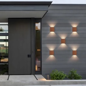 Brilagi - Applique da esterno a LED DOUBLERAY LED/6W/230V finitura effetto legno IP54