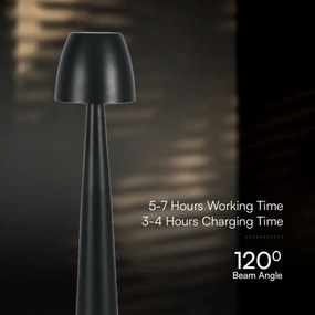 LED Lampada da tavolo touch ricaricabile e dimmerabile LED/3W/5V 3000-6000K nero