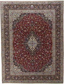 Kashan Tappeto 300 x 400 Rosso (Iran) Annodato A Mano