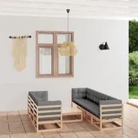 Set Divani da Giardino 8 pz con Cuscini Legno Massello di Pino 3076419