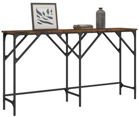 Tavolo Consolle Rovere Fumo 140x29x75 Cm İn Legno Multistrato /