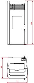 royal lea air 120 us stufa a pellet ad aria uscita fumi superiore 12kw serbatoio 17kg 53x54x116 cm in acciaio bianco