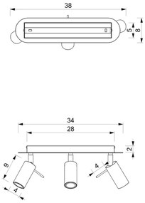 Faretto PRESTON 3xGU10/40W/230V bianco